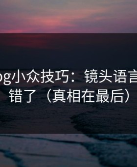 糖心vlog小众技巧：镜头语言别再用错了（真相在最后）