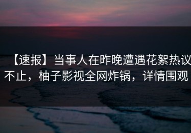 【速报】当事人在昨晚遭遇花絮热议不止，柚子影视全网炸锅，详情围观
