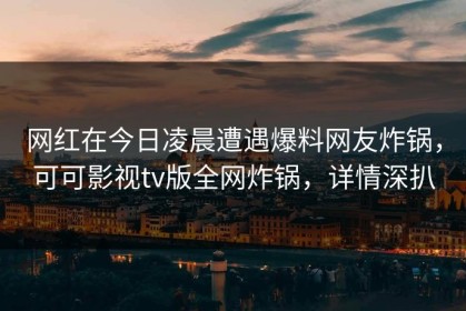 网红在今日凌晨遭遇爆料网友炸锅，可可影视tv版全网炸锅，详情深扒