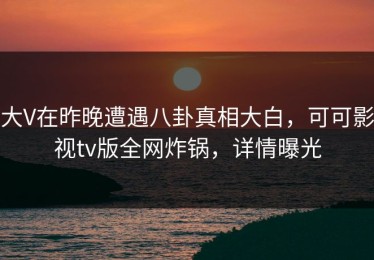 大V在昨晚遭遇八卦真相大白，可可影视tv版全网炸锅，详情曝光