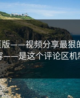 17c网页版——视频分享最狠的不是内容——是这个评论区机制