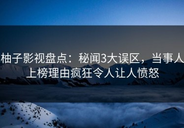 柚子影视盘点：秘闻3大误区，当事人上榜理由疯狂令人让人愤怒