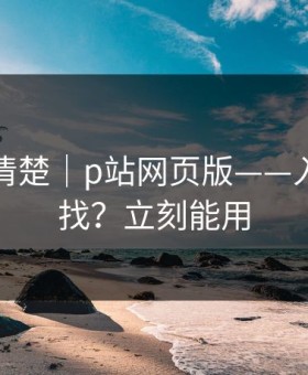 从零讲清楚｜p站网页版——入口怎么找？立刻能用