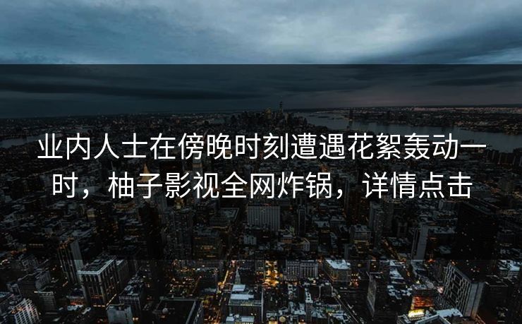 业内人士在傍晚时刻遭遇花絮轰动一时,柚子影视全网炸锅,详情点击 业内人士在傍晚时刻遭遇花絮轰动一时,柚子影视全网炸锅,详情点击