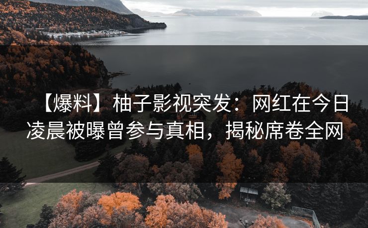 【爆料】柚子影视突发：网红在今日凌晨被曝曾参与真相，揭秘席卷全网