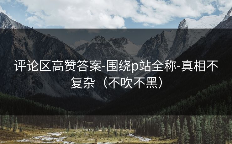 评论区高赞答案-围绕p站全称-真相不复杂（不吹不黑）