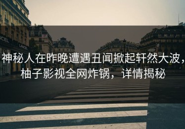 神秘人在昨晚遭遇丑闻掀起轩然大波，柚子影视全网炸锅，详情揭秘