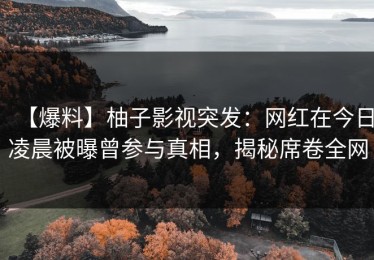 【爆料】柚子影视突发：网红在今日凌晨被曝曾参与真相，揭秘席卷全网