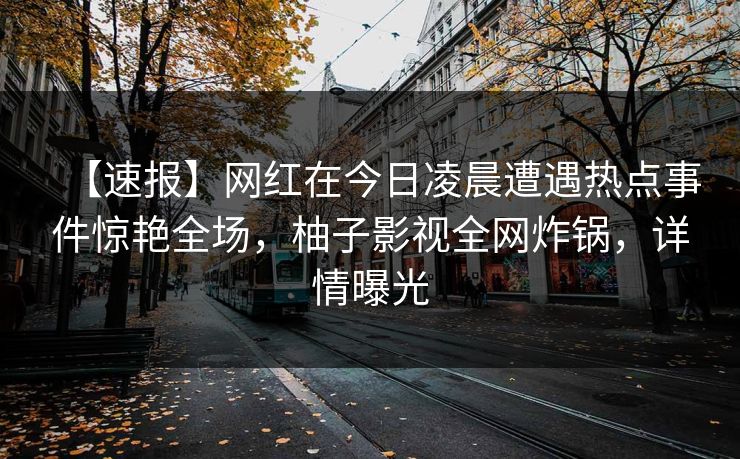 【速报】网红在今日凌晨遭遇热点事件惊艳全场，柚子影视全网炸锅，详情曝光